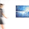 Untitled. Blue and text composition.