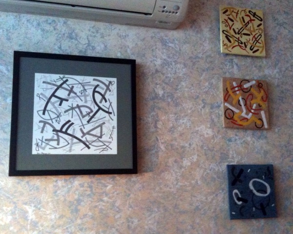 Tiles and Ink Drawing
