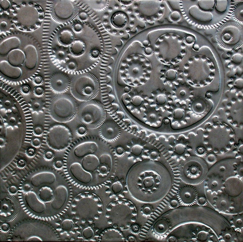 GEARS Pewter 12"x12"