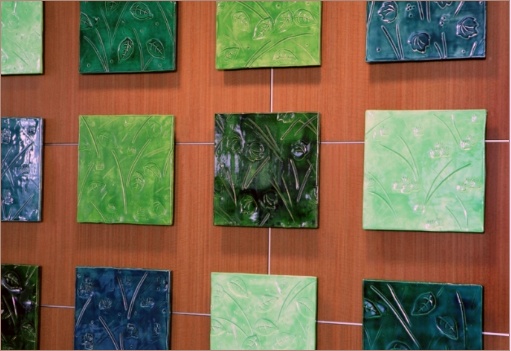 Leaf Mural -detail - Chicagoland Hospital