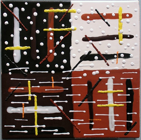 SOLD Hopscotch, 8"x8" tile