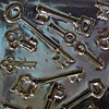 Skeleton Keys - Silver 8"x8" tile