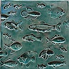 Fish sea-green 8"x8"