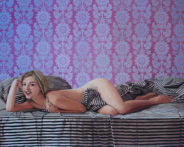Untitled (Striped Bed Sheets)