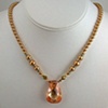 Champagne Cubic Zirconia and Gold Swarovski Pearls