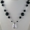 Crystal Cubic Zirconia on Onyx & Swarovski Crystal