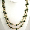 Green Swirl Pearls and Gold Accents
