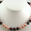 Brown and Pink Rose Swirl Pearls