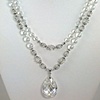 Clear Cubic Zirconia on Transluscent Pearls and Swarovski Crystal.