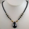 Jet Cubuc Zirconia and Black Swarovski Pearls