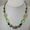 Green Leaf Crystal and Glass Pearl