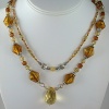 Quartz Briolette with Murano Style Glass 