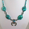 Turquoise Cabachon Pendant with Turquoise Nuggets