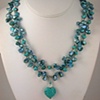Heart with Turquoise, Crystal & Keishi Pearls