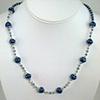 Royal Blue Swirl pearls and Swarovski Crystal