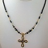 Pewter Cross with gold fill