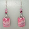 Rhodochrosite, Pearl and Crystal Earrings