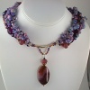 Plum Agate Pendant Necklace.