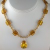 Topaz CZ with Gold Foil & Crystal
