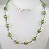Spring Green Swirl Pearls and Swarovski Crystal
