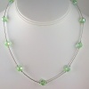 Chrysolite Green Crystal and Silver Necklace