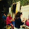 Weaving outside in the Patio