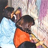 Students developing a group project for the Lobby of Hospital for burned kids.