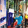 Weaving in my parents patio.