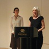 Thoma and Gabby Ewen at the press conference at Galerie Montcalm where the International 9ieme Triennale of Minitextiles from Angeres took place.