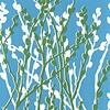 "Pussy Willows / blue" - silkscreened greeting card