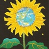"Earthly Sunflower" silk screened greeting card