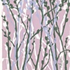 "Pussy Willows / mauve" - silkscreened greeting card