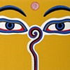 "Eyes of Bodnath" silk screened greeting card
