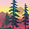 "Autumn Ridge" silk screened greeting card