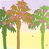"Hearts of Palm" silk screened greeting card