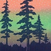 "Dusk Beginning" silk screened greeting card