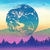 "Earth View" silkscreened greeting card