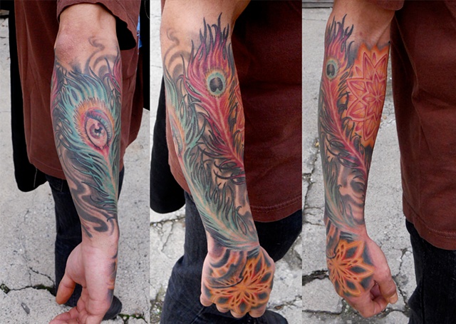 mandalas + peacock feathers + eye = awesome tattoo