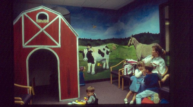 waiting room farm mural paint by the design deli