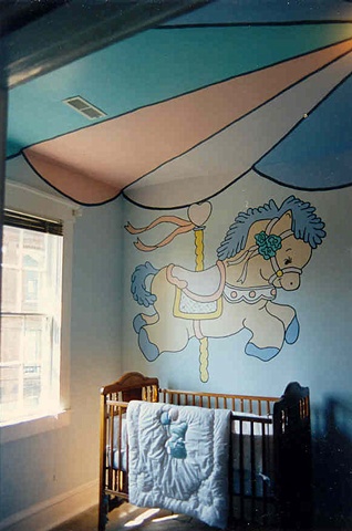 nursery room carousel paint by the design deli