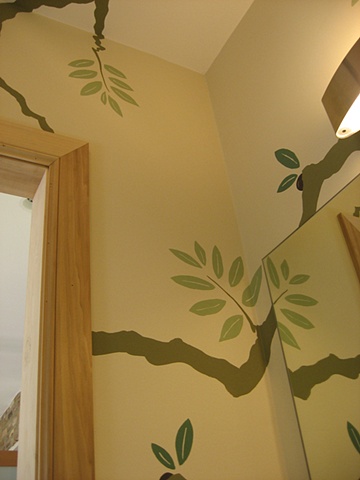 olive tree powder room paint by the design deli
