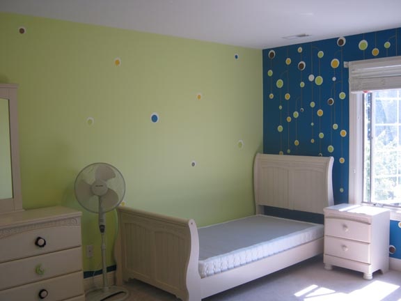 children bedroom floating balls paint by the design deli