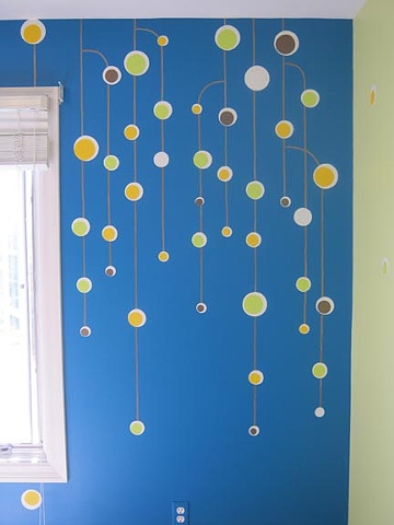 detail of hanging balls design paint by the design deli