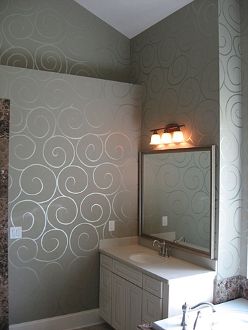 metallic swirl bath