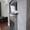 Course linen mantel wall.
