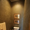 green gold bathroom faux
