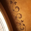 detail hand paint design on gold finish