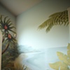 bathroom tub sea-scape mural