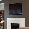 Large crackle over metallic gold base in living room.