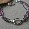 Fluid Circle Bracelet with Garnet